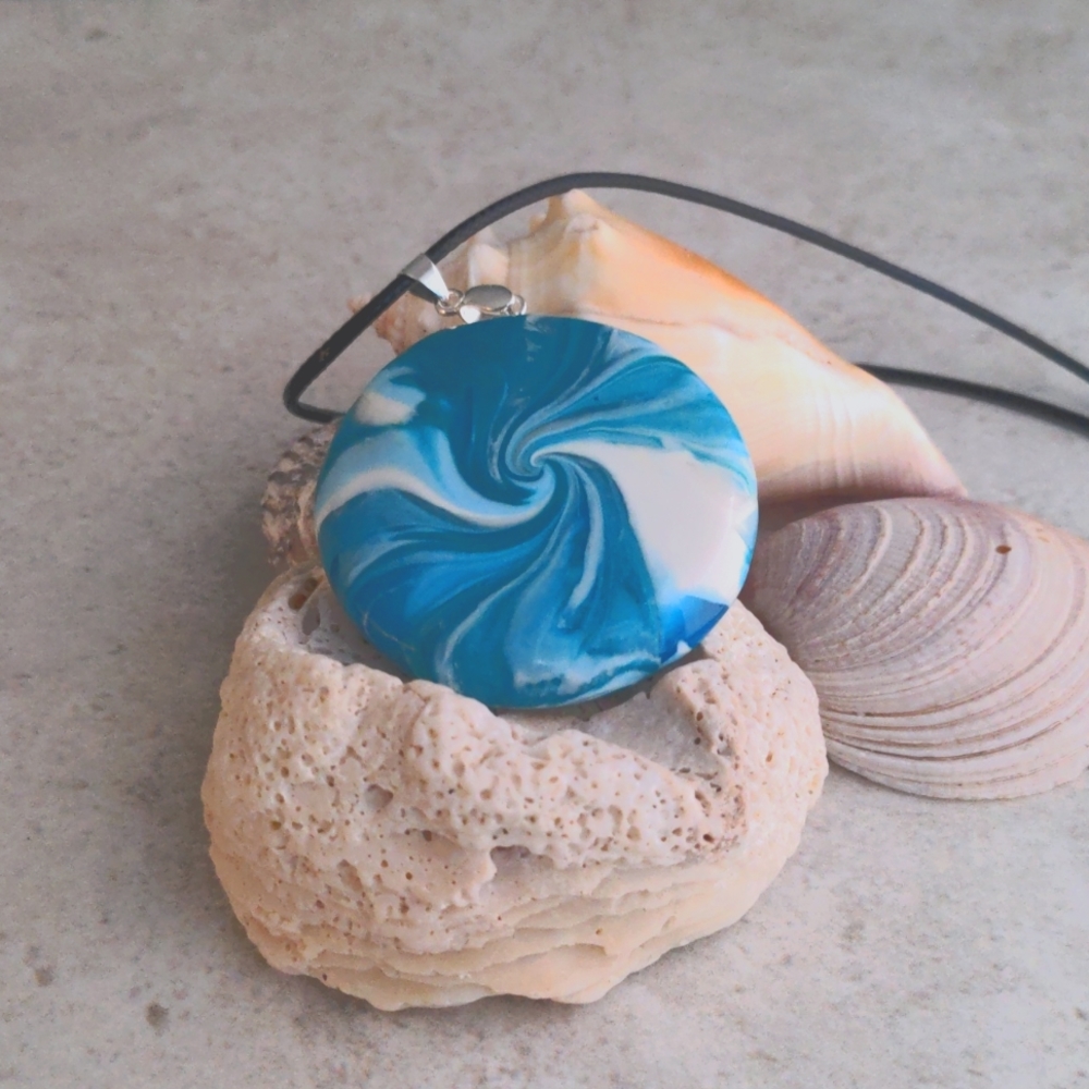 Blue Ocean Swirl Necklace